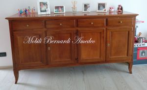 Style sideboard with saber legs, 4 doors and 4 200cm drawers